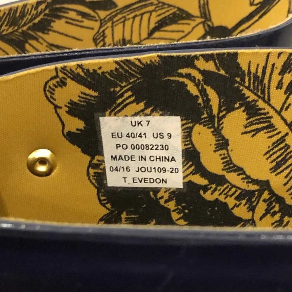 JOULES Navy Blue Tall Rain Boots with Red Bow and Toile Lining Size 9 - Picture 10 of 13